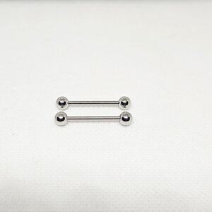 2 Surgical Steel Barbell 14GA-1.6MM  Length 3/4"-19MM 5MM Balls Body Jewelry
